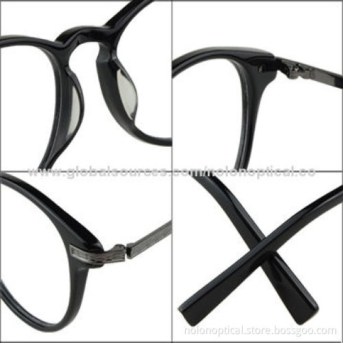 Anglo Optical BLK Round Eyeglasses Frame, Customized Logo